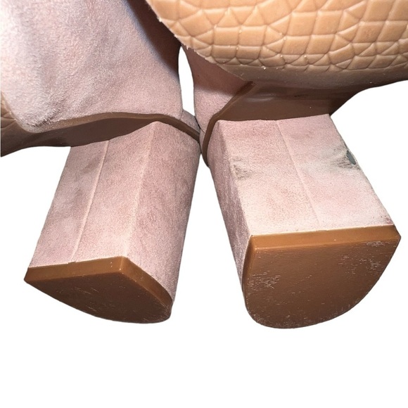 {EUC BP Tonya Open Toe Leather Heeled Mules in Blush Size 9.5 Slip-On Block Heel - Picture 8 of 8